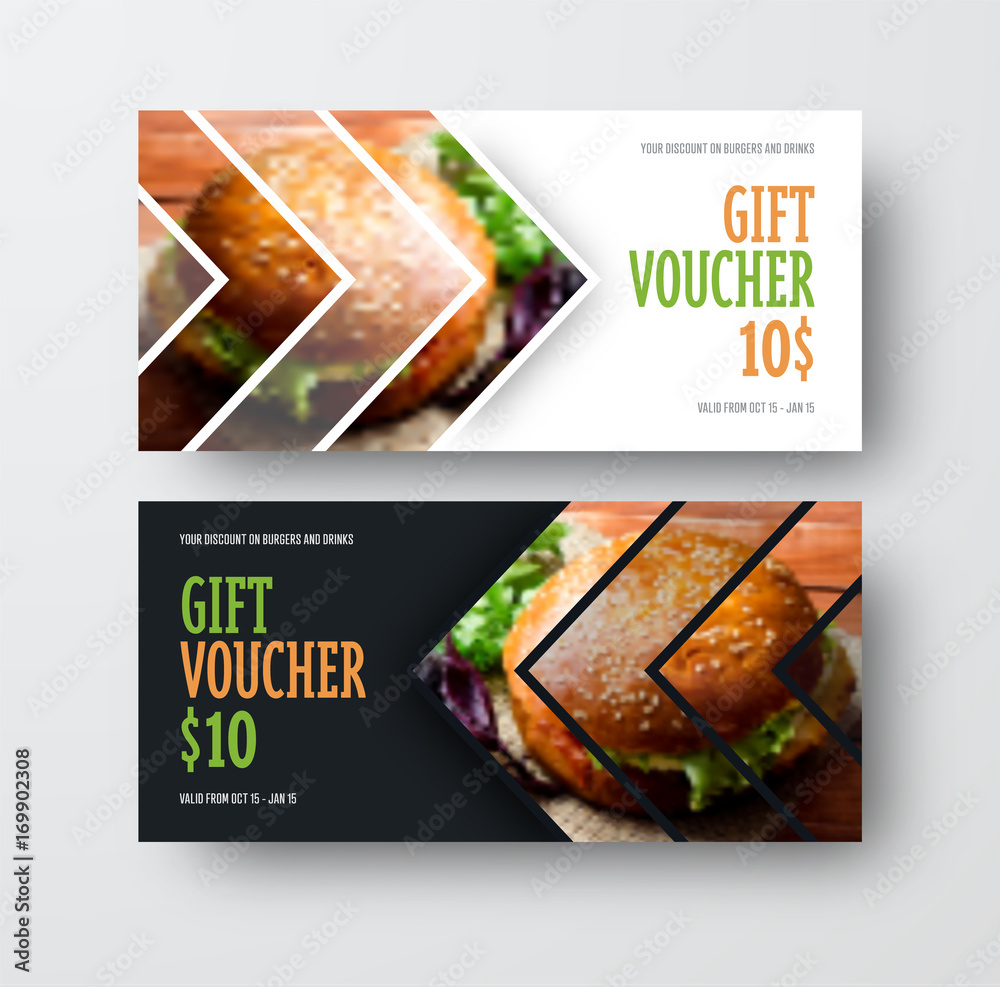 Poster vector design gift voucher with arrows for the image