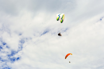 paraplane flying high up