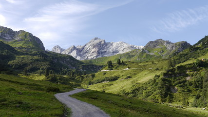 Fototapeta na wymiar Wanderweg im Rellstal Montafon