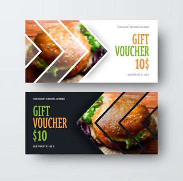 Vector design gift voucher with arrows for the image