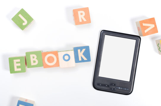 e-book reader device and toy blocks concept