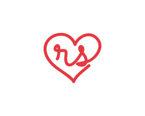 Lowercase letter rs and heart 1