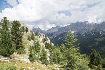 Fototapeta na wymiar Dolomites Alps, mountain panorama in northern Italy.