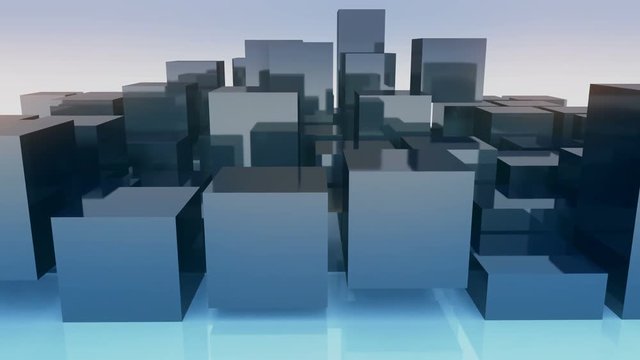 4k,abstract 3d metal cubes animation background.
