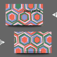 Business card template with abstract background. Eps10 Vector illustration