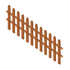 wooden fence large in colorful silhouette on white background