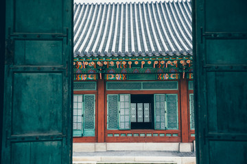 Fototapeta na wymiar Changdeokgung Palace Beautiful Traditional Architecture in Seoul, Korea