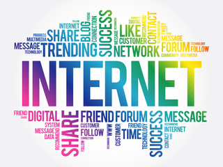 Fototapeta premium INTERNET word cloud collage, business concept background