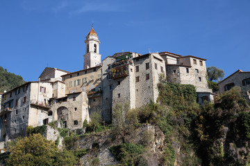 Fototapeta premium Mountain old village Luseram, Provence Alpes Cote d'Azur, France.