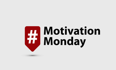 Motivation Monday Hashtag Inside A Red Tag For Social Media (Vector Illustration in Flat Style Design)
