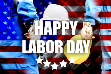 Fototapeta premium Happy Labor day banner, american patriotic background