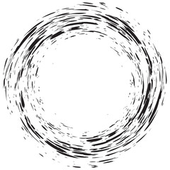 Grunge hand drawn black  paintbrush circle. Curved brush stroke - 169906529