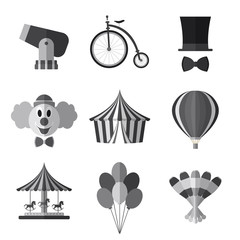 Set of simple circus symbols flat icons on white background - 169906566