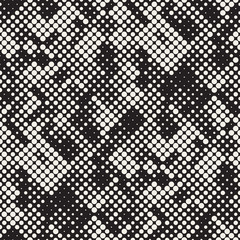 Modern Stylish Halftone Texture. Endless Abstract Background With Random Circles. Vector Seamless Mosaic Pattern.