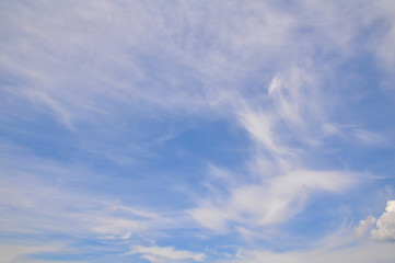 White clouds against the blue sky