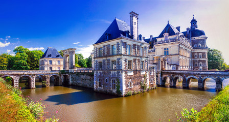 Beautiful castles of Loire valley - elegant Chateau de Serrant. France