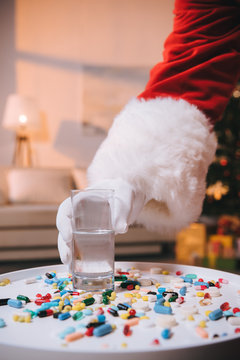 Santa Claus Taking Glass Of Water