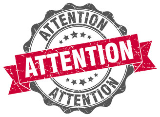 Obraz premium attention stamp. sign. seal