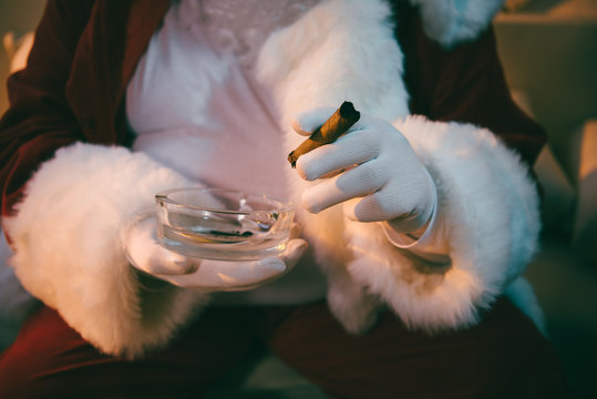 santa claus with cigar