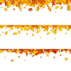 Autumn banners with orange leaves.