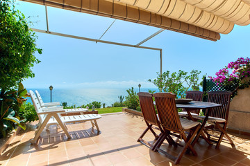 Mediterranean Sea. View from the summer terrace.