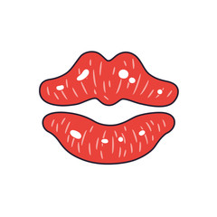 Red lips vector icon.
