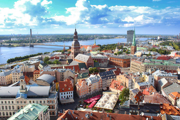 Riga / Lettonie - Vue de l'observatoire panoramique de l'Académie des Sciences