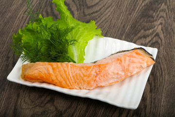 Steamed salmon