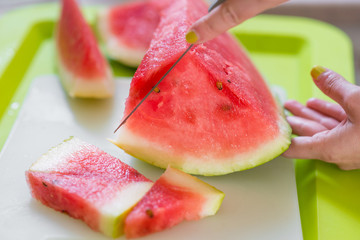 Fresh tasty watermelon sliced