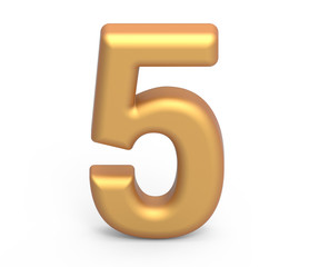 Fototapeta premium golden number 5