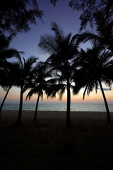 Fototapeta na wymiar Tropical beach at sunrise