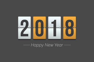 2018 New year Vector graphic illustration in yellow color