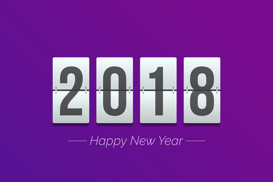 Happy 2018 new year vector score board illustration graphics design template