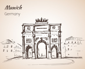 Siegestor in München. Germany. Sketch. - 169916910