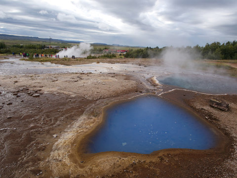 Geysir geothermal area in the Haukadalur valley in southwest Iceland