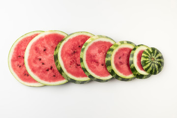 watermelon slices in row