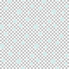 Seamless pattern with hand drawn blue snow circles on transparent background. Nice snowflakes texture for new year and christmas wallpaper, background, wrapping paper, cover, banner