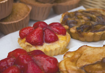 French pastries with strawberries