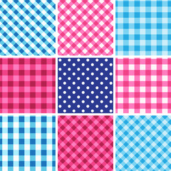 Set of nine seamless traditional octoberfest pattern.