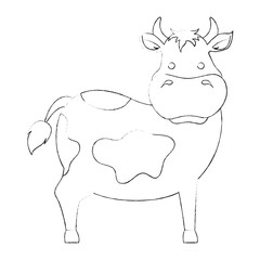 farm cow isolated icon vector illustration design