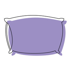 bed pillow purple watercolor silhouette on white background