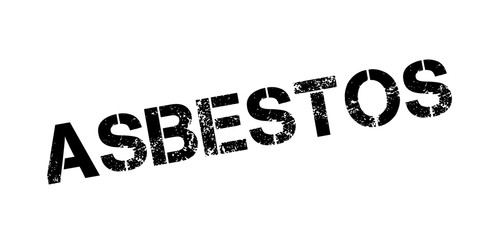 Asbestos rubber stamp. Grunge design with dust scratches. Effects can be easily removed for a clean, crisp look. Color is easily changed.