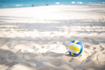 Beach volleyball on the beach