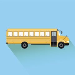 Vector drawing school bus flat modern design