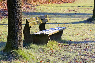 bench autumn fall rest