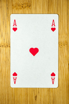 Playing cards:  Ace of Hearts