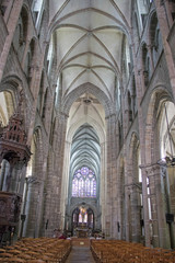 Dol de Bretagne. Intérieur de la cathédrale saint Samson. Ile et Vilaine. Bretagne