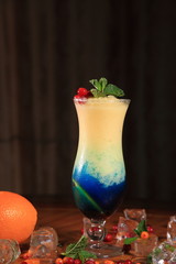 Colorful fruit cocktail.