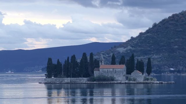 St. George island in front of the village Perast in Montenegro