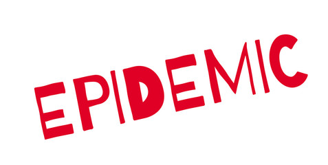 Epidemic rubber stamp. Grunge design with dust scratches. Effects can be easily removed for a clean, crisp look. Color is easily changed.